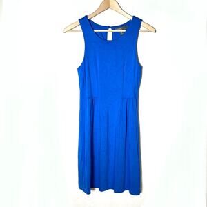 Donna Ricco royal blue pleated fit and flare dress size small S B166